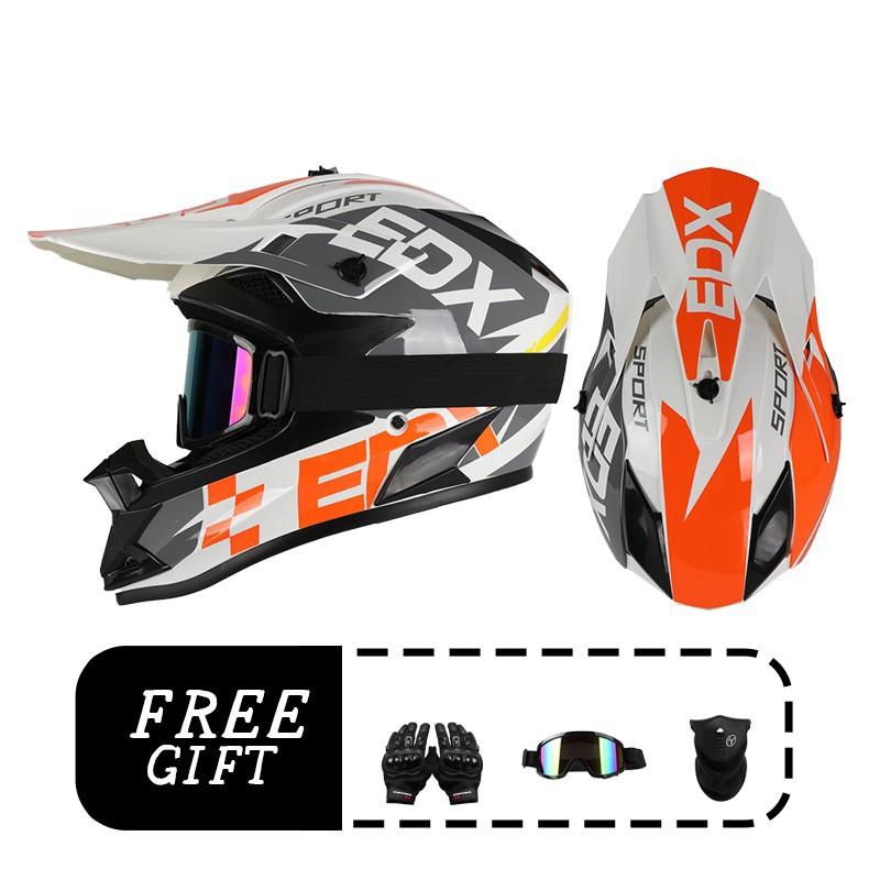 Off-Road Motorcycle Helmet 3-Piece Set Karting Mountain Biking ABS Safety Gear