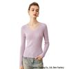 Women's Cross V-Neck Striped Wool Knit Pullover, Slim-Fit Base Layer for Autumn/Winter