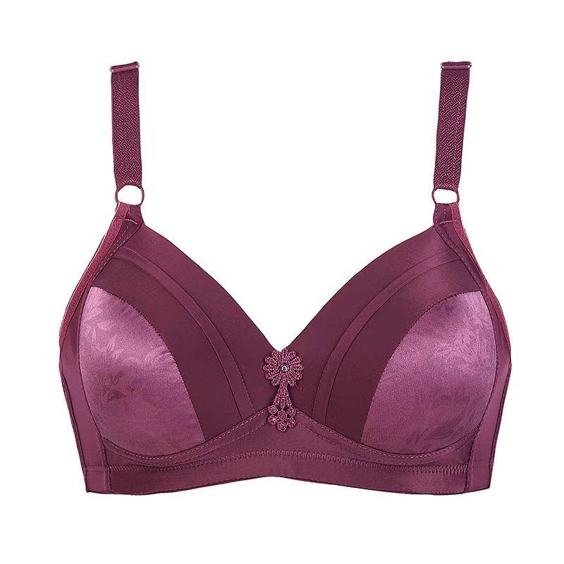Large Size Thin Without Steel Ring Underwear, Comfortable Gathering, Breathable Bra, Middle-aged and Elderly Bra