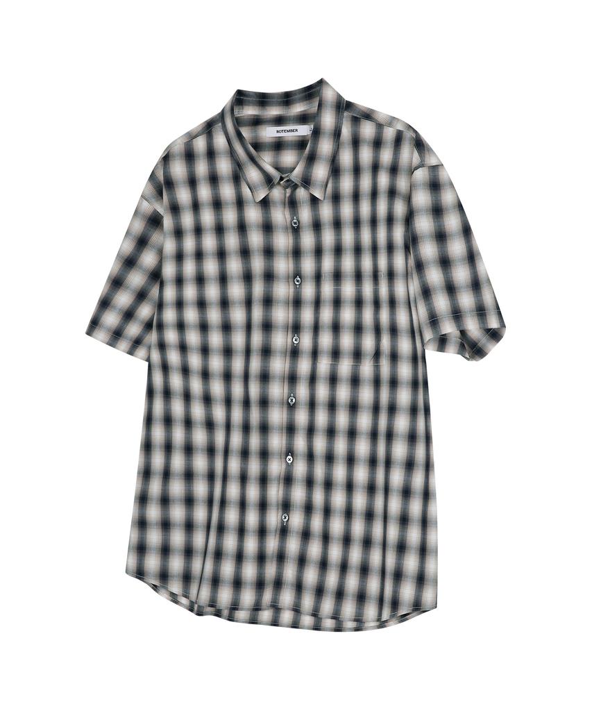 ROTEMBER Hazel Check Half Shirt [Navy]