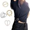 20PCS Scarf Ring Clip -T-Shirt Ties Clips Clothes Corner Knotted Button for Women Fashion Metal Round Circle Shirt Clip Buckle