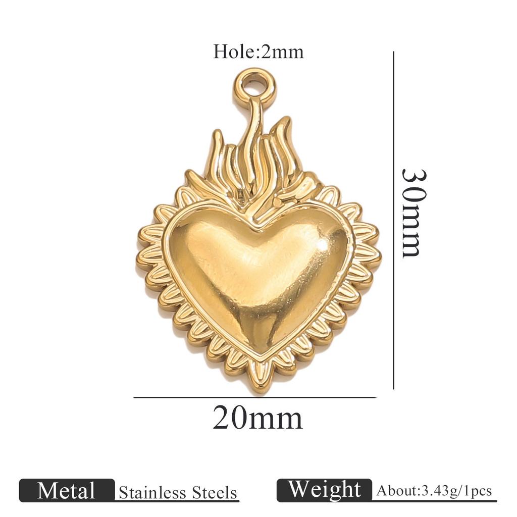 Yori 5PCS Stainless Steel Fashion Sun Love Heart Pendant Bracelet Necklace DIY Accessories Waterproof Wholesale