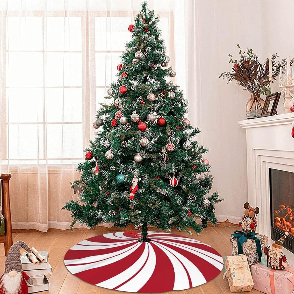 Christmas Tree Skirts, Peppermint Tree Skirts, Oversized Christmas Tree Skirts, Red, And Green, Candy Striped Tree Skirts