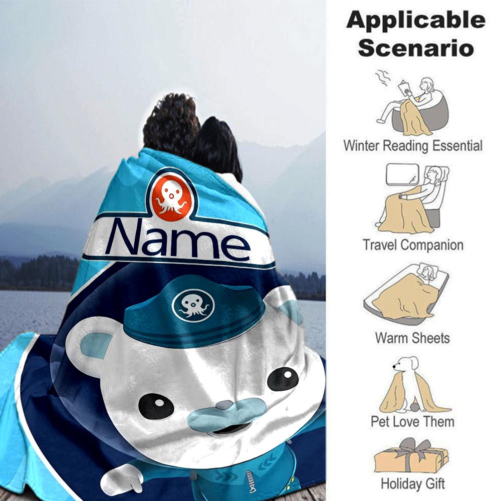 Customiz Name Personality Octonauts Blanket Soft &Warm Sofa Office Bed Travel Lunch Break Blanket, Gift Suitable All Seasons