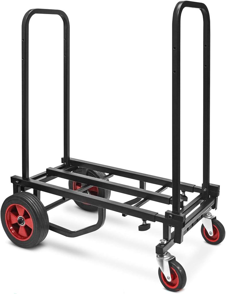 Pyle Foldable Carry Cart Dolly Compact Adjustable Heavy Duty 8 In 1 Multifunctional Carry Wagon Convertible Cart Convertible Cart with Wheels