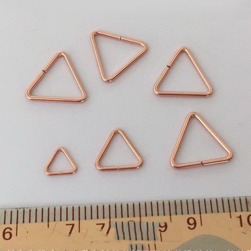 14K Rose Gold Plated Equilateral Triangle Jump Ring Connectors for DIY Jewelry