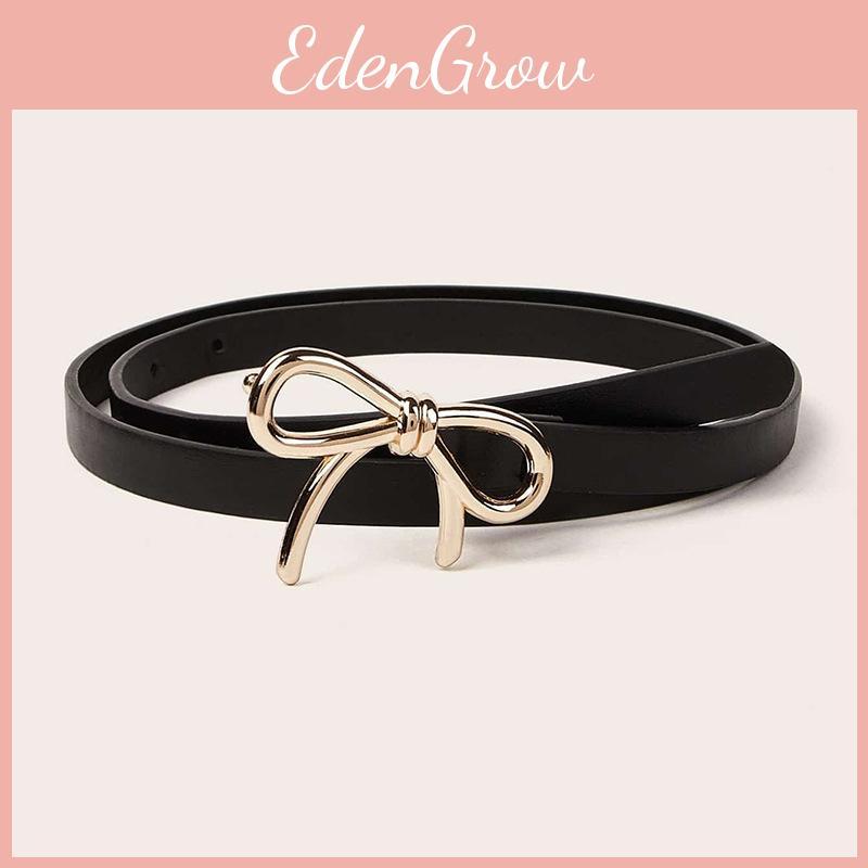Womens Elegant Butterfly Design Skinny Faux Leather Belt For Spring