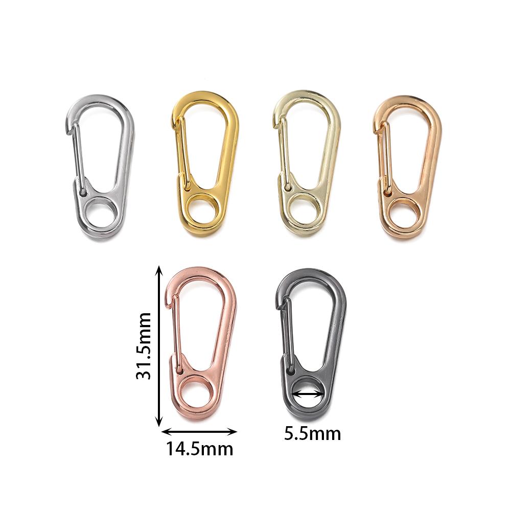5pcs 14.5x31.5mm Zinc Alloy Lobster Clasp Buckle Keychain Buckles Spring Snap Hooks Keychains Tool Clips