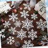 Fuutreo 108 Pcs Snowflake Cutouts Winter Glitter Paper Decorations Bulletin Board Decor 3 Size Cutouts for Winter Holiday Party Wonderland