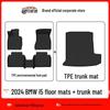BMW I5 Eco-Friendly TPE Floor Mats & Trunk Mat - Odorless, Wear-Resistant, Waterproof, Carbon Fiber Pattern