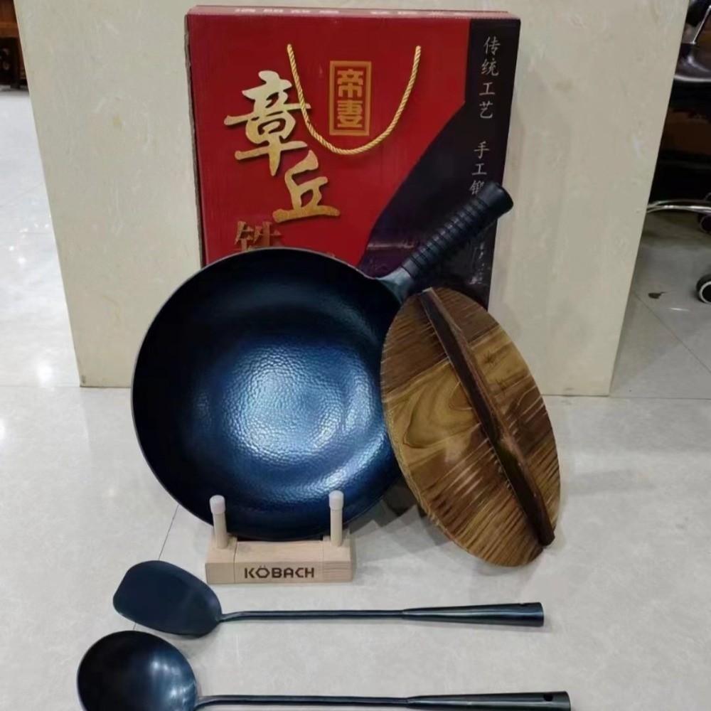Handgeschmiedeter chinesischer Wok Antihaft Küchenwerkzeuge Langlebiges Kochgeschirr Kochtopf Gas Induktionsherd