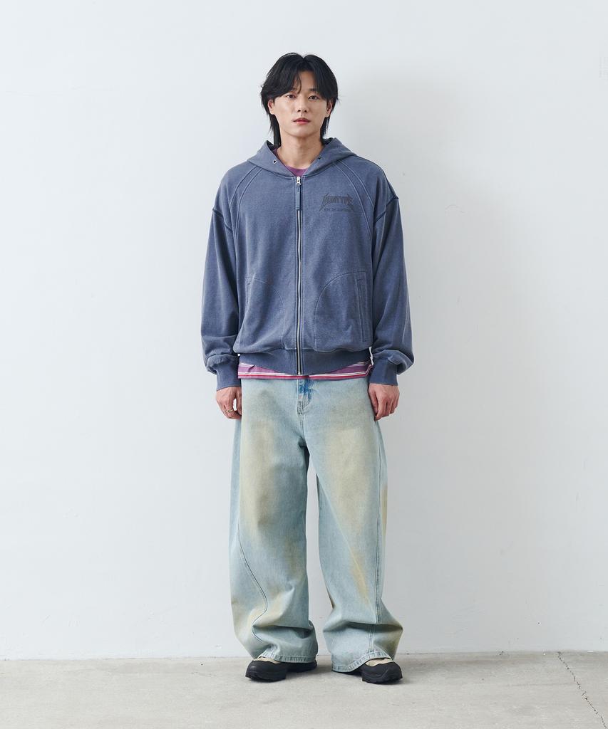 Nontype Signature Print Zip Up (Pigment Navy)