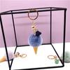 Ice Cream Keychain Cute Bag Cartoon Plush Pendant Sweet Cone Car Keychain Ring Furry Ball Creative Gift