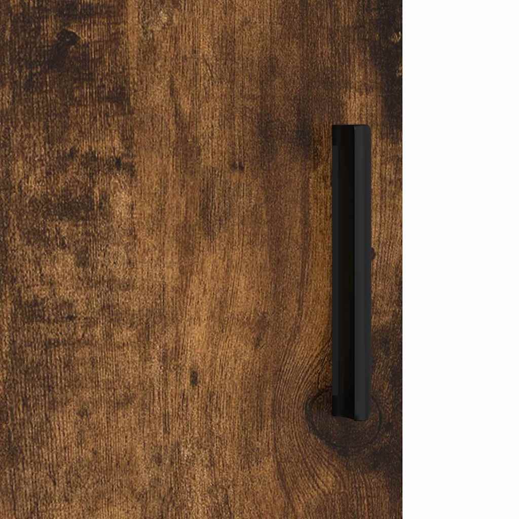 Bathroom Cabinet with Door Smoked Oak 61 x 35 x 64 cm