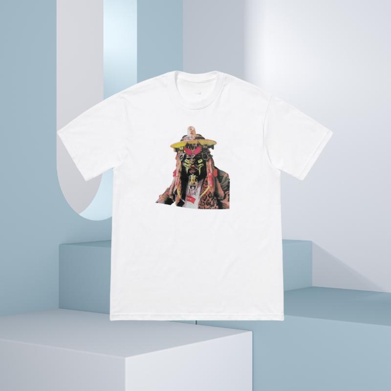 Neues Trendmarken-Store-Gesichtsflaggen-Saxophon-Figuren-Print Kurzarm Rundhals Reine Baumwolle Paar-T-Shirt