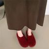 Fairy retro bomullsväska huvud tofflor lata håriga tofflor dam ny höst och vinter en pedal sammet lammull 2025