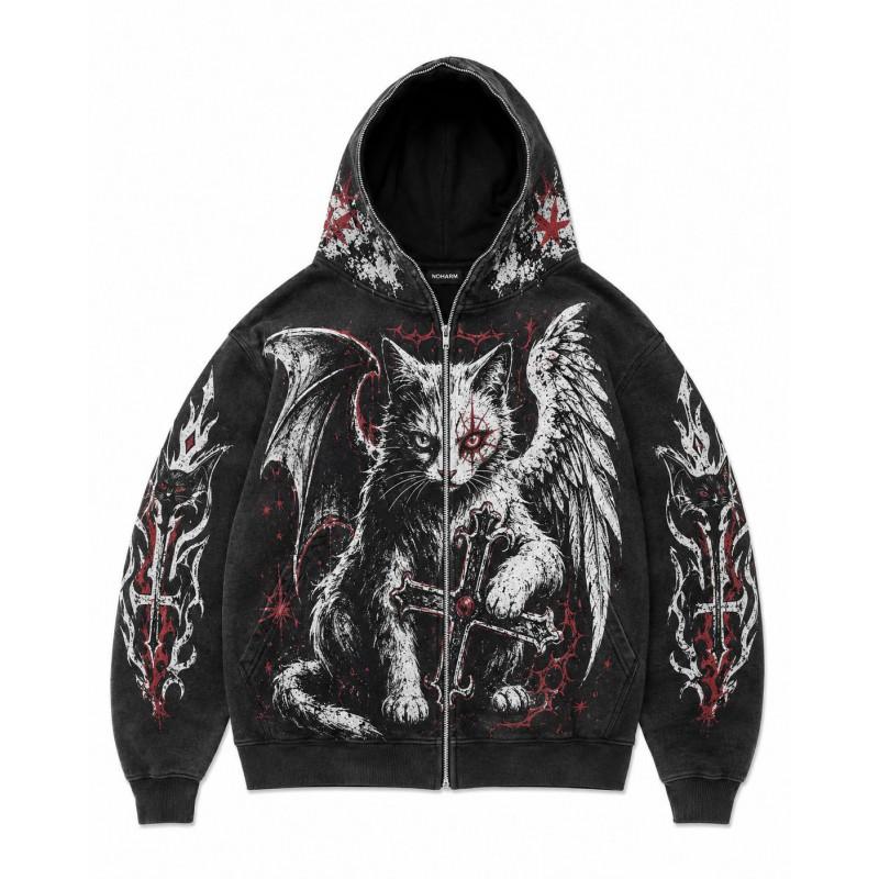 2026 Stand-Up Collar Unisex 3D Printed Hooded Sweatshirt Casual Loose Fit Long Sleeve Pullover Youth