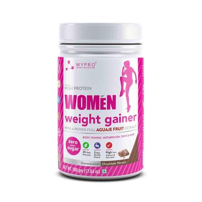 Gainer per donne Cioccolato (500 g), Gainer ad Alto Contenuto Proteico per Donne (Cioccolato),  Mypro Sport Nutrition