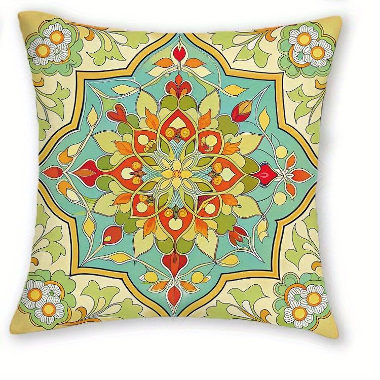 1/4pcs Bohemian Vintage Floral Mandala Throw Pillow Covers  Boho Decorative Cushion Cases for Home Sofa Bedroom Cushion Cover