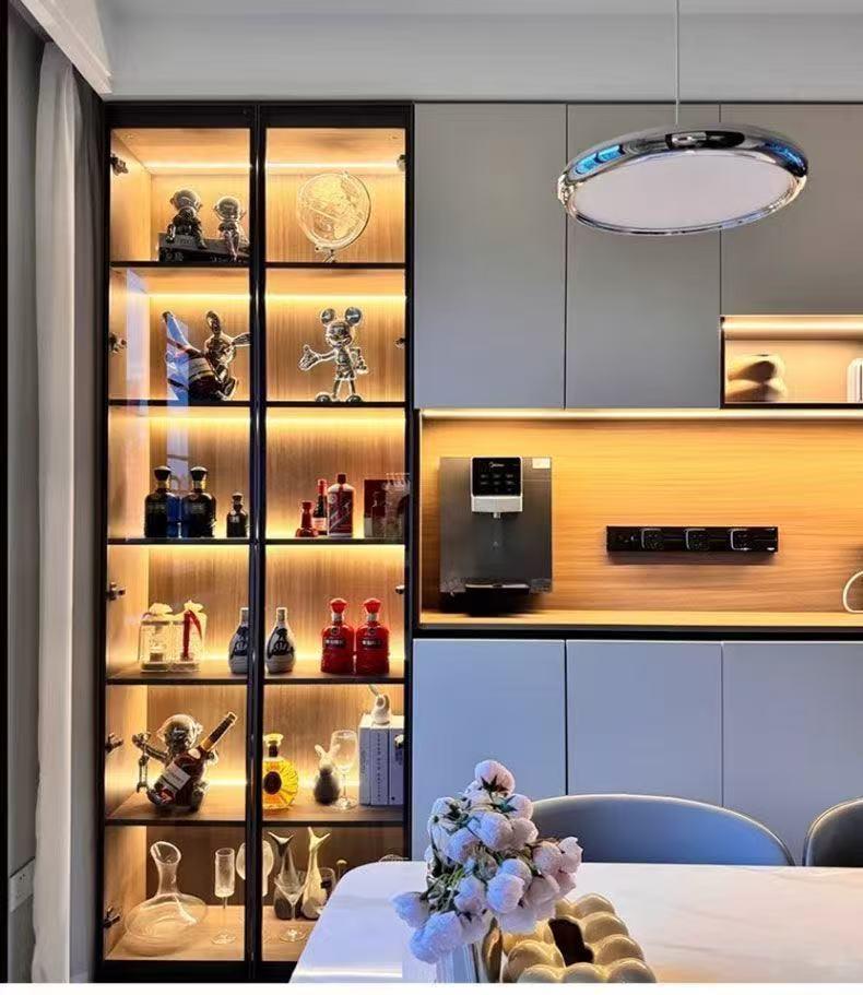 220V Three-Color Dimmable Self-Adhesive LED Linear Light Strip for Ceilings