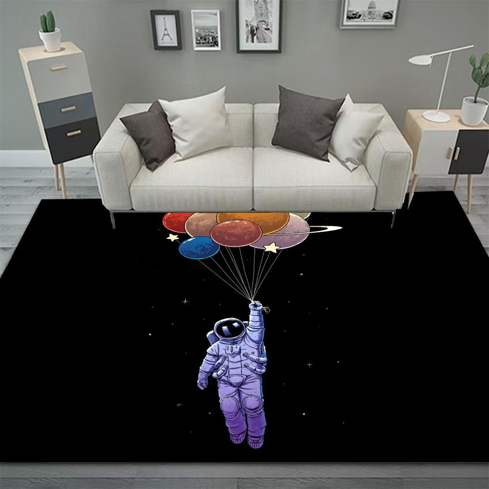Weltraum Astronaut Teppiche für Wohnzimmer Schlafzimmer Dekoration Großer Teppich Rutschfest Waschbar Zuhause Couchtisch Bodenmatte Bad Fußmatte