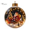 Seasonal Decorative Gifts Light Up Christmas Scene Ball Ornament with Warm LED Glowing Holiday Story for Clear Acrylic Hanging Balls Tree Decor