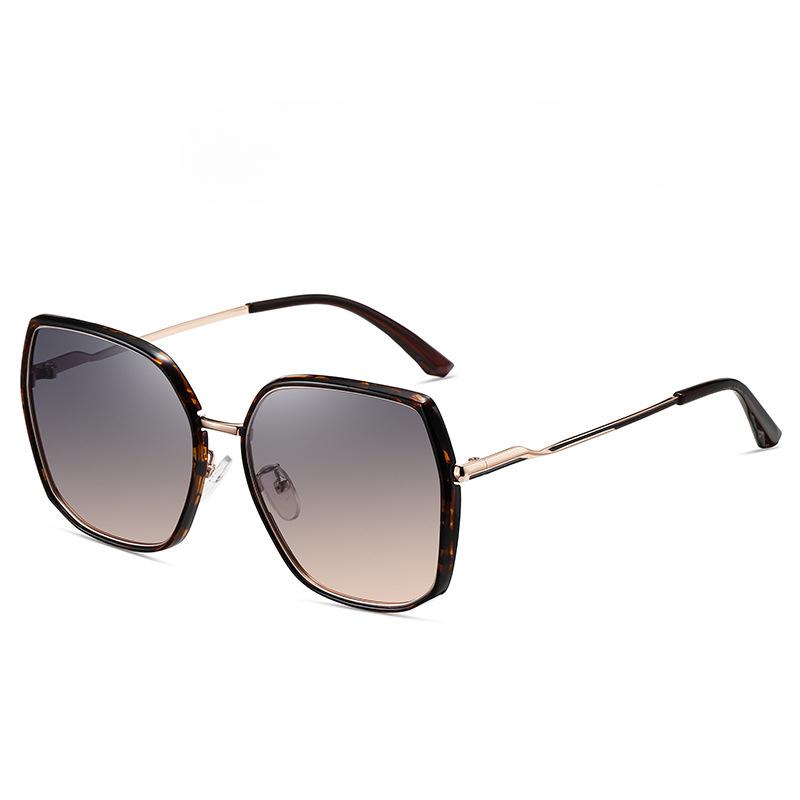 New Irregular Polygonal Polarized Sunglasses Large Frame Women's Commuting TAC Sunglasses Metal Frame Fashion Glasses