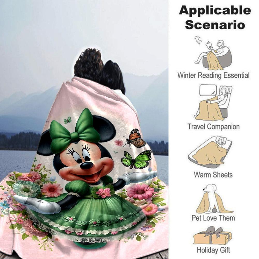 1pc Flower__butterfly Blanket Lightweight Flannel Throw for Sofa Bed Travel Camping Livingroom Office Couch Chair