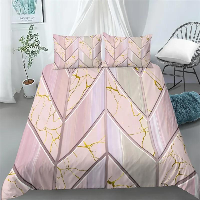 3D Geometric Duvet Cover Luxury Abstract Pattern Bedding Set Full King For Girls Boys Teens Bedroom Decor Microfiber Quilt Cover