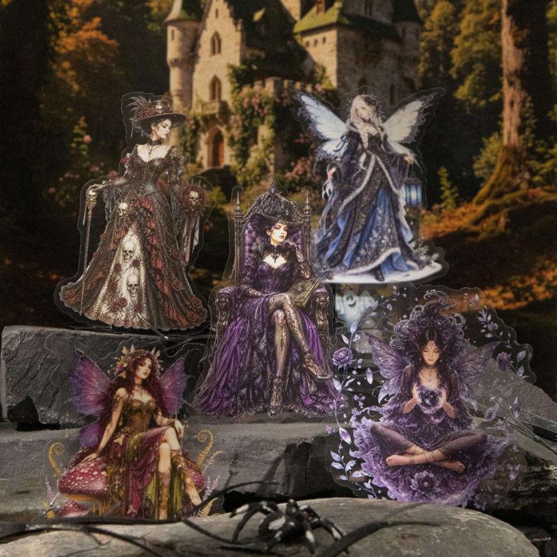 Autocollant PET Découpé 'Gothic Dance with Darkness' pour Journaling