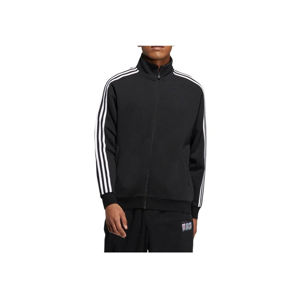 Adidas Neo Three-Stripe Zippered Loose-Fit Jacket Unisex Jacket Black IA6909