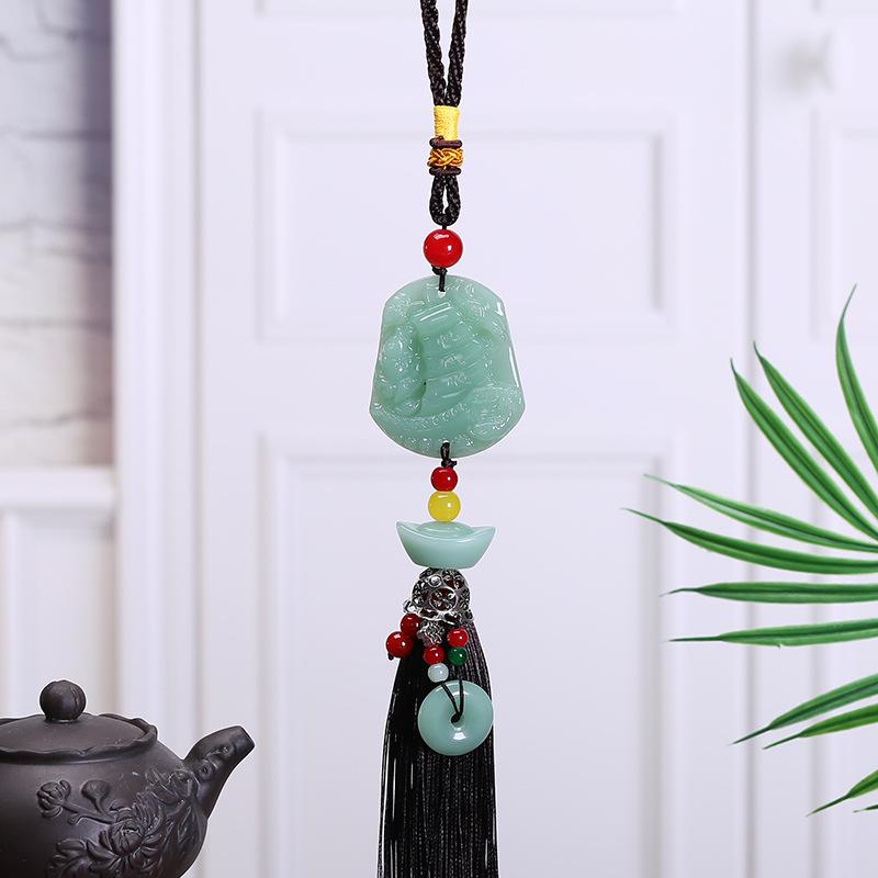 1 Stück Rein und Raus Ping An Runder Buddha Anhänger Pixiu Autoanhänger Ping An Zeichen Autodekoration