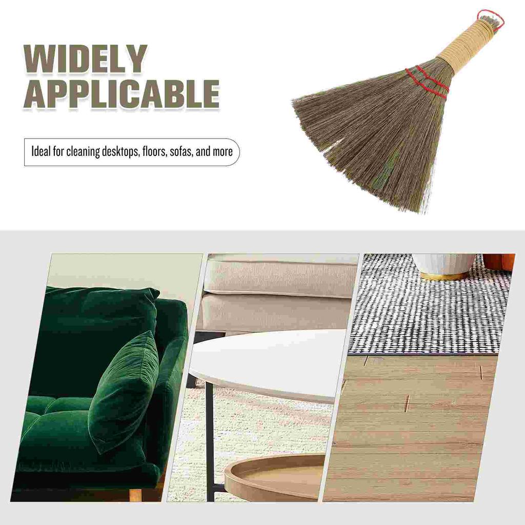 Stabile Maisstroh Handbesen Kehrbesen Bürste zum Reinigen Kamin Boden Sofa Kehren Tragbar Leicht Langlebig