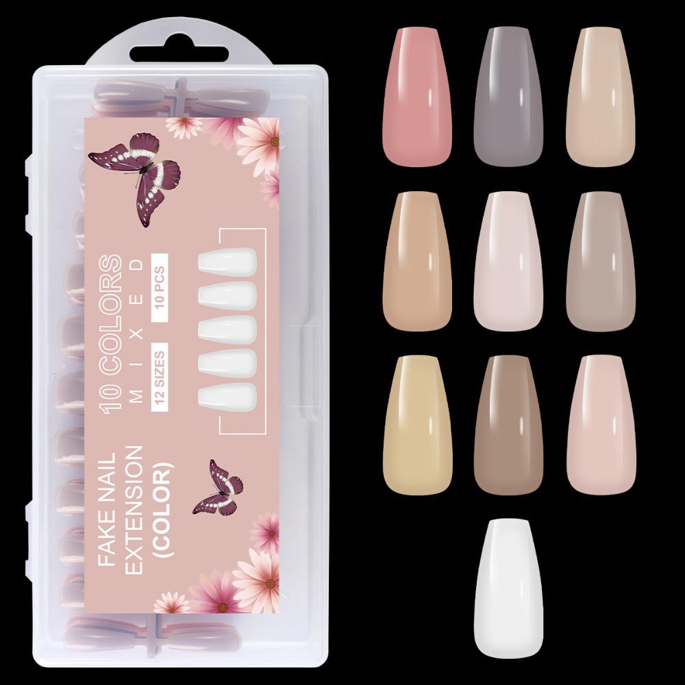 

Solid Color Press on Nails French Fake Nails Manicure False Nails Women Style 08