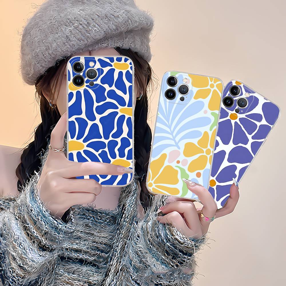 Abstract Flower Market Phone Case For IPhone 11 13 16 12 17 14 15 Pro Max Plus Soft Clear Back Cover Coque