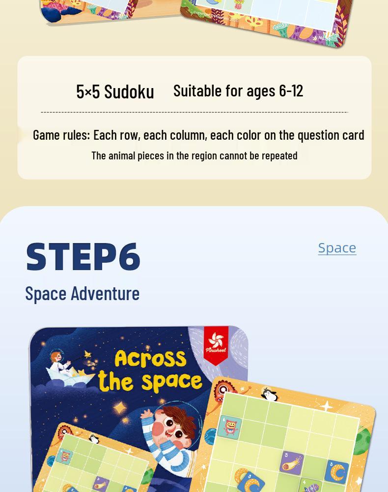Pinwheel Children's Magnetic Sudoku Logic Puzzle Game for Elementary Students