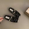 French Sequined Silver Bag Head Half Slippers Women's 2025 Spring and Summer Xiaoxiangfeng Korean Version Temperament Mary Jane Single Shoes Women's