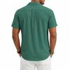 Loose Cuban Collar Short Sleeve Shirt Men's Summer Casual Solid Color Beach Shirts Men