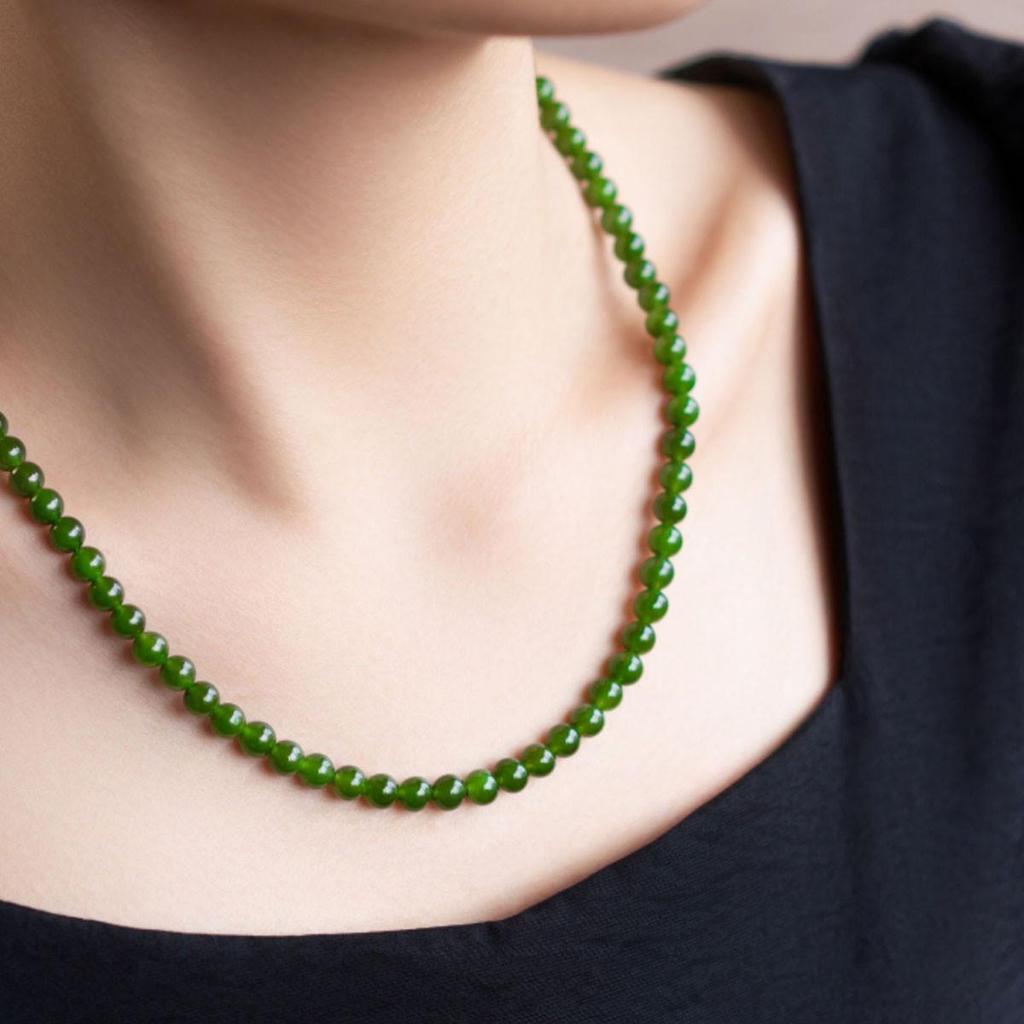 Naszyjnik na obojczyk z zielonego jadeitu Hetian w starożytnym stylu