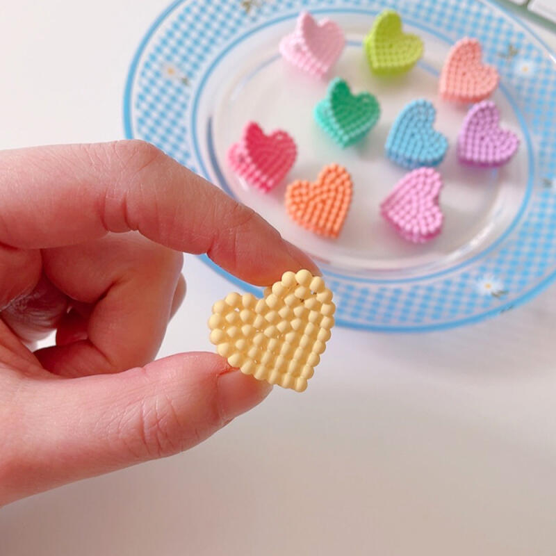 Mini Pastel Heart Hair Clips (Set of 5)