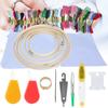 50 Colors Thread Skeins Embroidery Needle Set Stitching DIY Needle Felting 5 Bamboo Cycle Kit