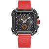 ONOLA 6831 Luxury Square Men's Chronograph Waterproof Silicone Strap Watch for Men Luminous Business Watch Quartz Reloj Hombre