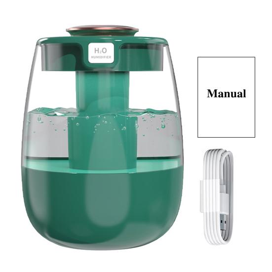 

Увлажнитель воздуха с подсветкой, большой емкостью, 3 режима, USB-увлажнитель зелёный