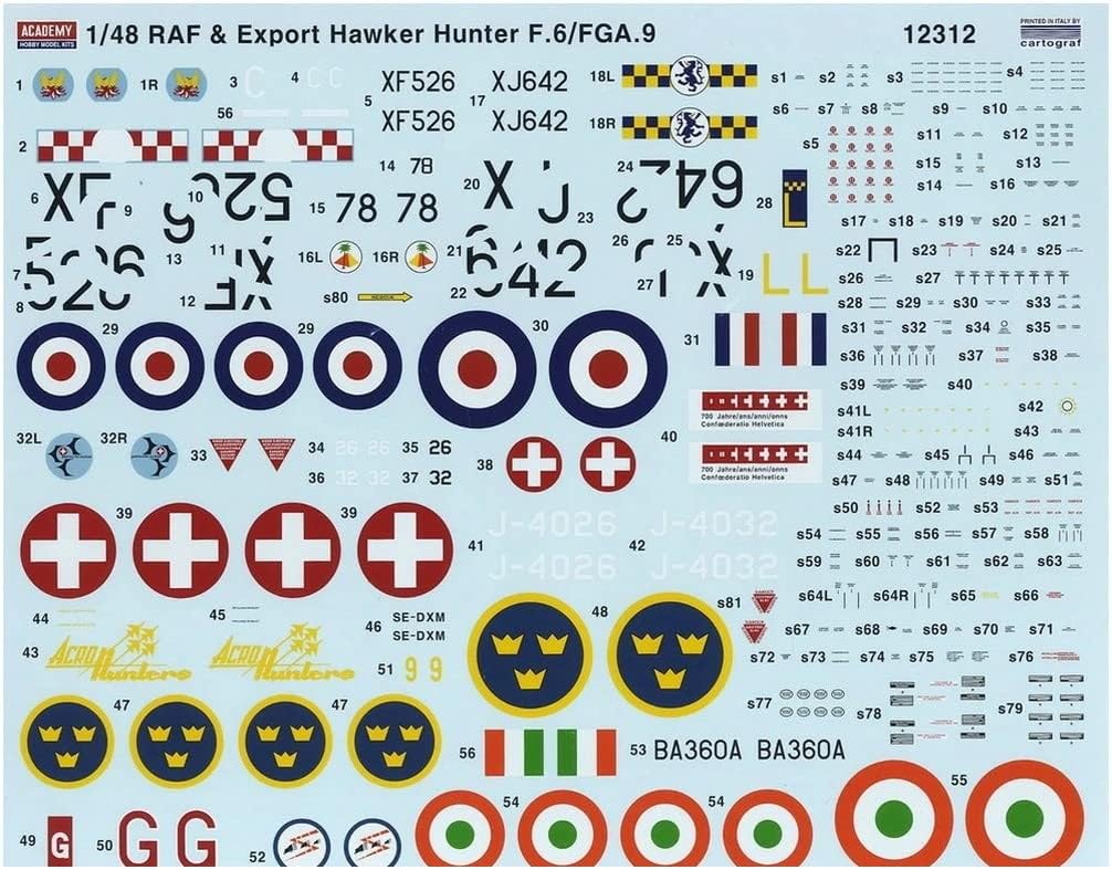Academy Hawker Hunter Special Edition Plastic Model Kit 12312 1/48 F.6/FGA.9