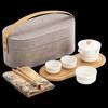 Portable Chinese Tea Set - One Pot, Three Cups with Leather Travel Bag