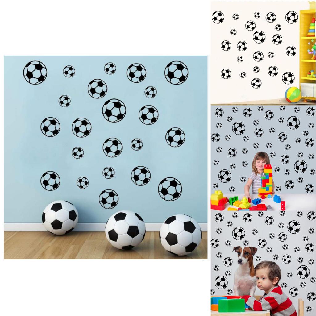 Wall Decor Pvc Football Pattern Removable Sticker For Kids Bedroom And Living Room