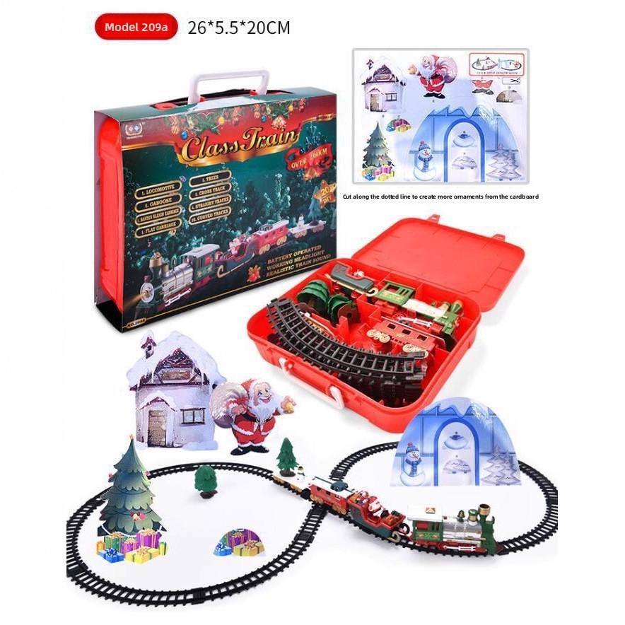 Led Gift Christmas Musical Electric Traintrack Set Kids Toys Home Party Decor