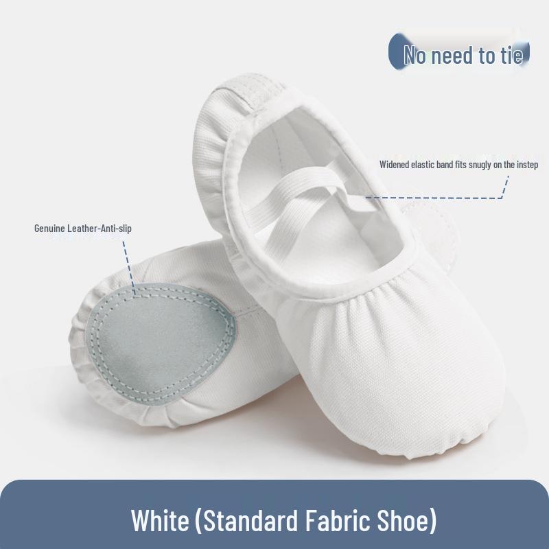 Children s Soft Sole Dance Shoes - White Ballet Practice Shoes for Boys and Girls, Canvas Material 26