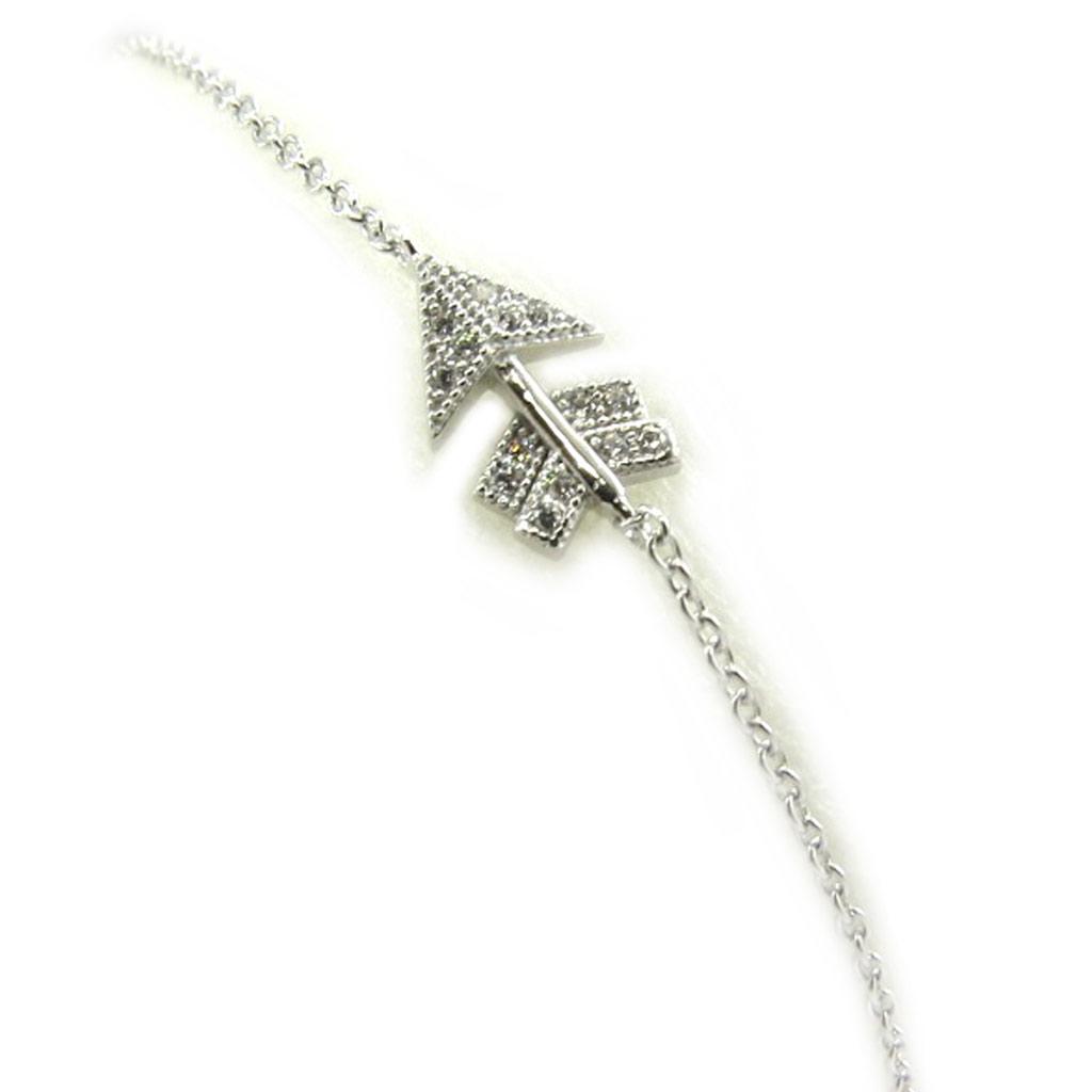 Les Trésors De Lily [L7205] - White 'Cupid's Arrow' Silver Bracelet