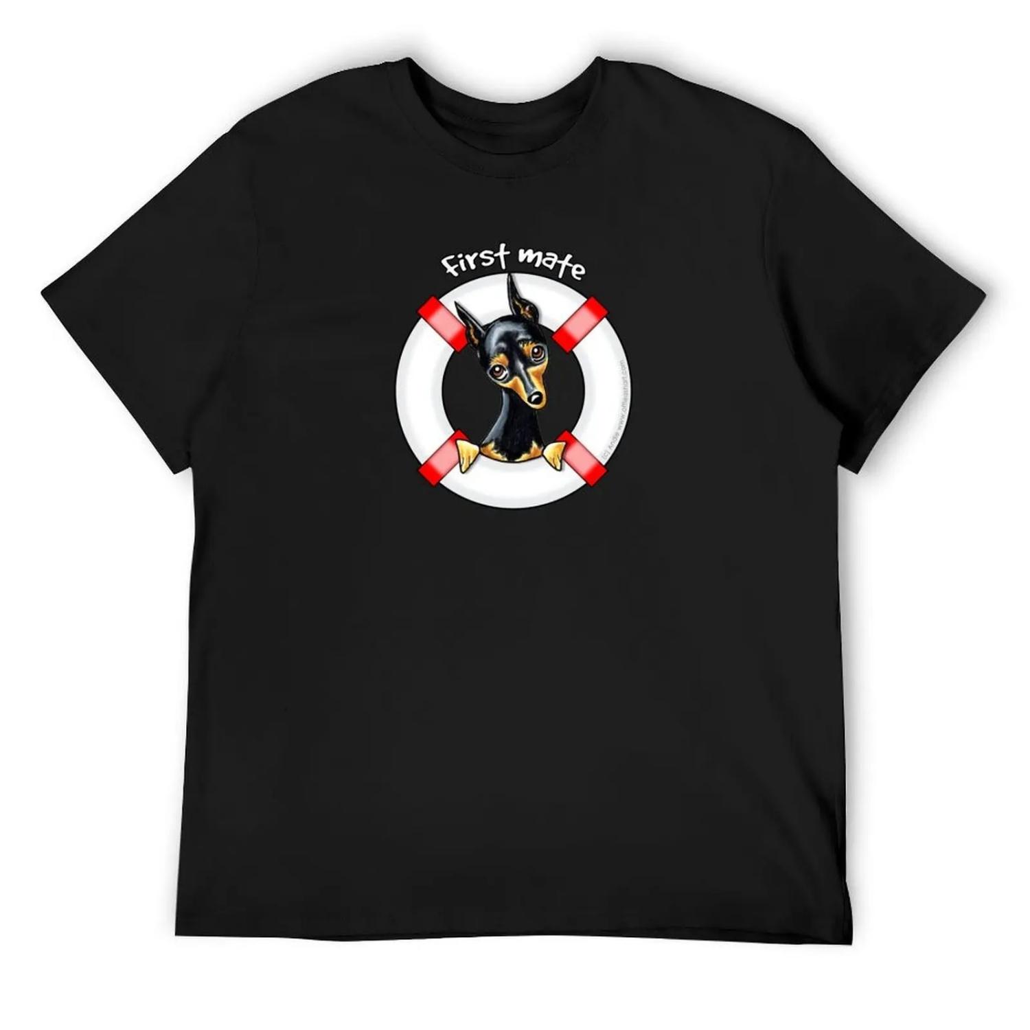 Miniature Pinscher __ First Mate T-Shirt customs design your own graphics Personalized t-shirt funny t shirts men XXXXXL разноцветный